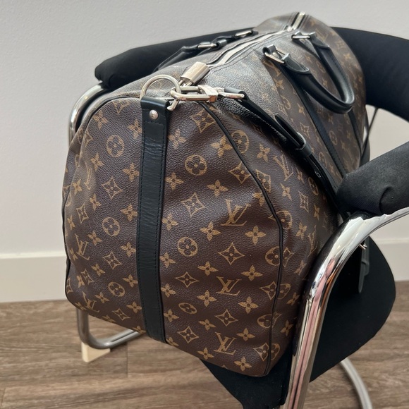 LOUIS VUITTON Keepall 55 Monogram Macassar - 💯 AUTHENTIC - M56714 - Picture 3 of 13
